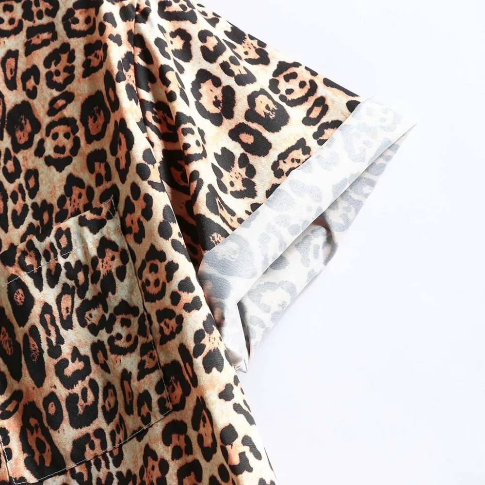 Men's Leopard Shirt summer short sleeve shirt men fashion causal shirt tops male shirt