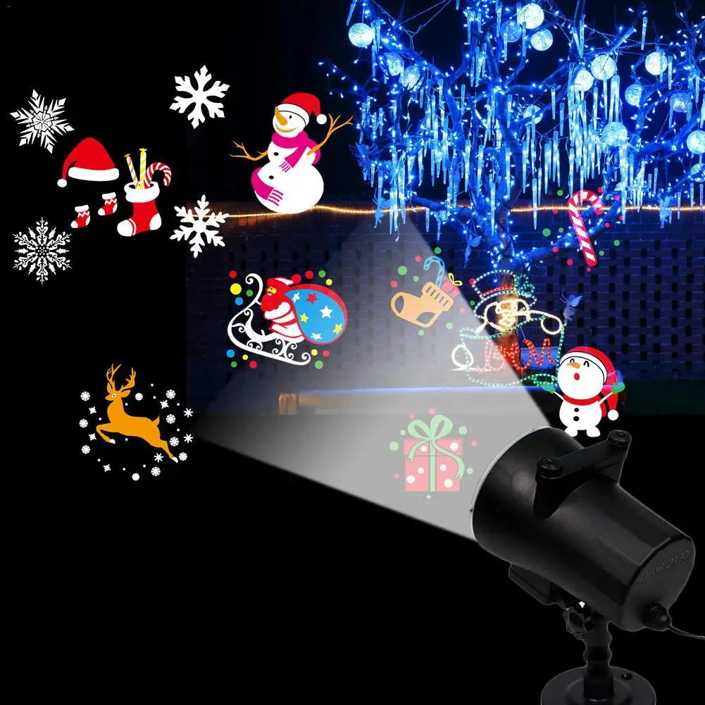 12 узоров рождественский снежинка лазерный проекционный светодиодный светильник для проектора новогодний водонепроницаемый пульт дистанционного управления садовая лампа