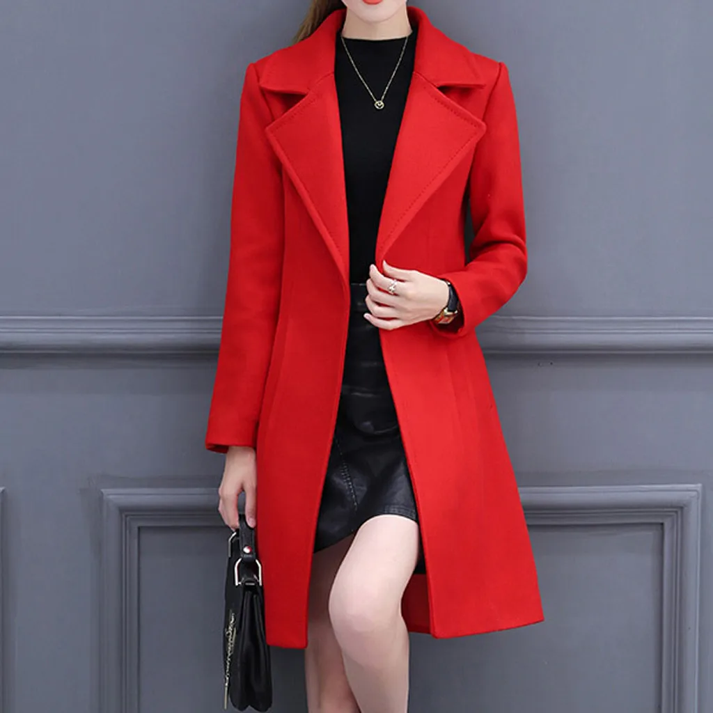 Long Coats Women Casual Hooded Wool Coats New Autumn Winter Korean With Belt Black Woolen Coat Ladies Elegant Cardigan#J30