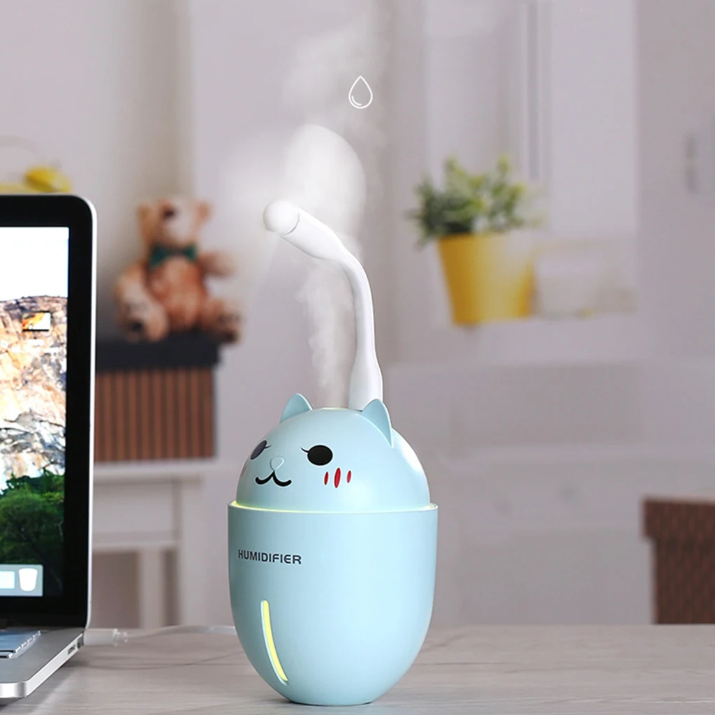 Portable 3 in 1 USB 320mL Air Humidifier+Cooling Fan+ Night light Lamp