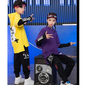 

Kids Cool Hip Hop Clothing Long Sleeve Shirt Top Running Camouflage Pants for Girl Boy Jazz Dance Costume Clothes Wear