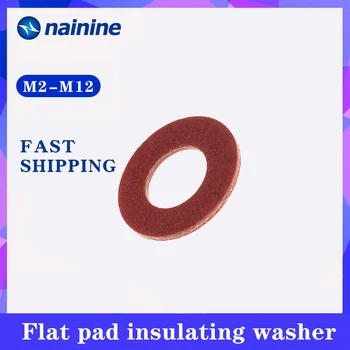 

100Pcs M2 M2.5 M3 M4 M5 M6 M8 Steel Flat Pad Insulation Washers Red Paper Meson Gasket Spacer Insulating Spacers HW050