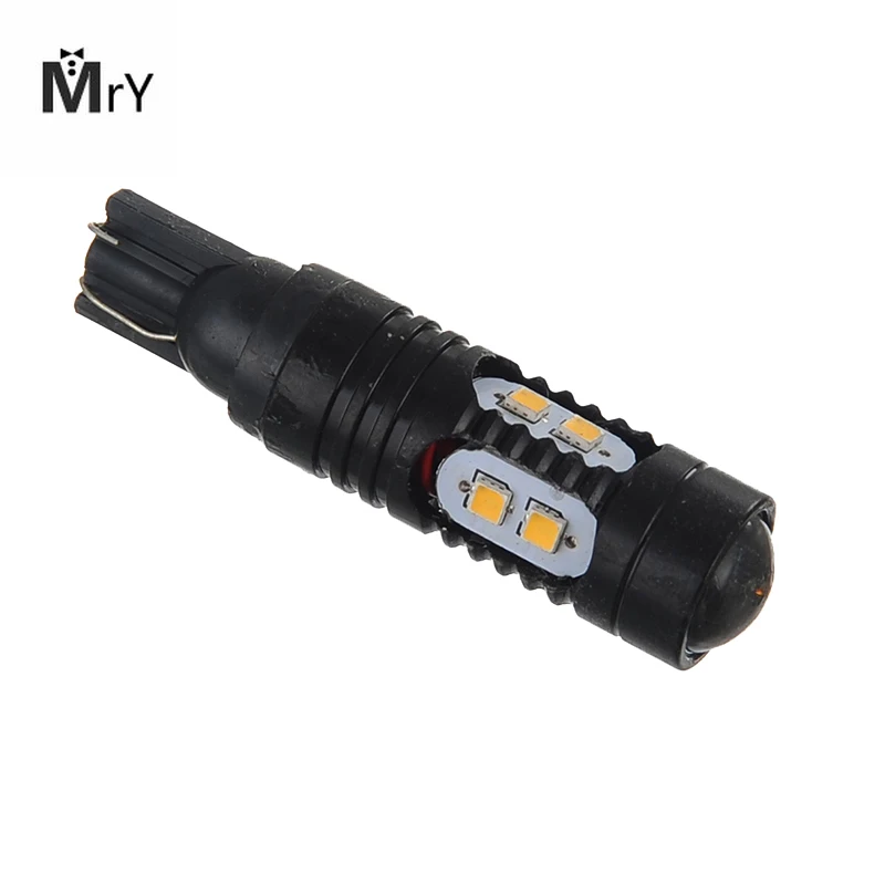 2 шт. авто светодиодный 9V до 30V T10 canbus 2323 10 SMD линзы прожектор 50 Вт 194 168 светильник