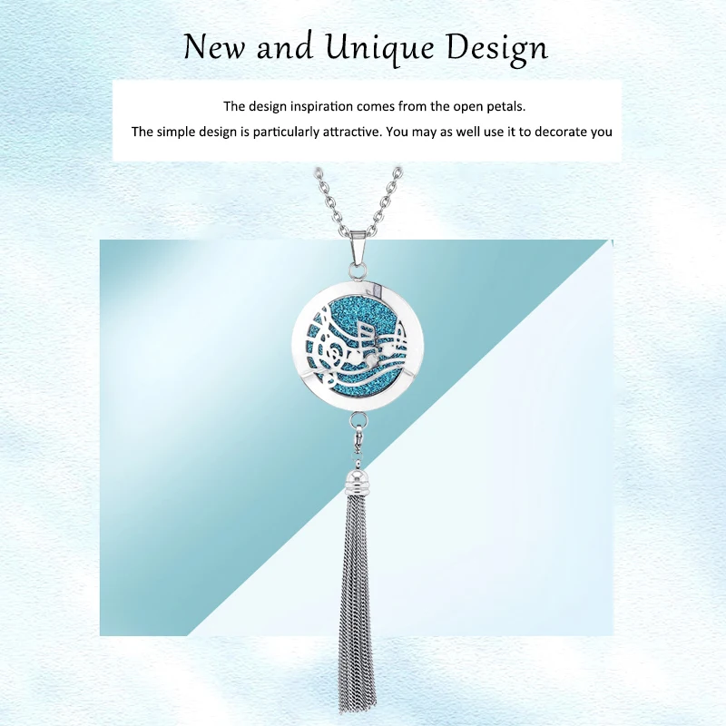 Tassel Aromatherapy Essential Oil Diffuser Locket Necklace  (40-3)