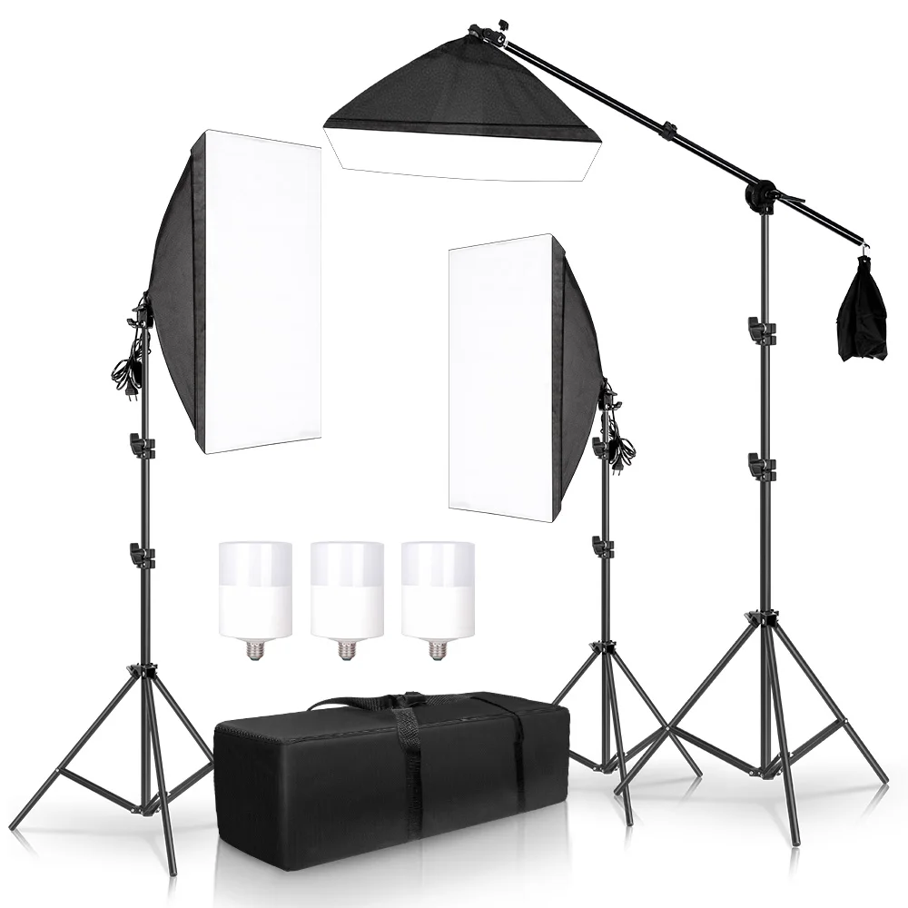 2025W Photography Softbox Light Photo Studio Softbox Lighting Boom Arm Stand Kit 