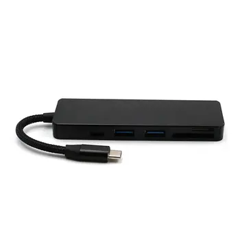 

5 in 1 USB Hub Type-C to 4 Port USB3.0+USB2.0+TF/Micro SD+SD Type C PD Adapter Charging USB-C Hub Card Reader For Mac
