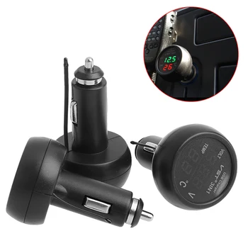 

3in1 Interior Parts Cigarette Lighter Auto Digital LED Thermometer USB Car Charger Cigarette Voltmeter Meter 12V/24V Auto