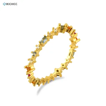 

Kikichicc 100% 925 Sterling Silver Colorful Zircon CZ Rings Colorful New 2020 European Fine Fashion Trends Crystal Jewelry