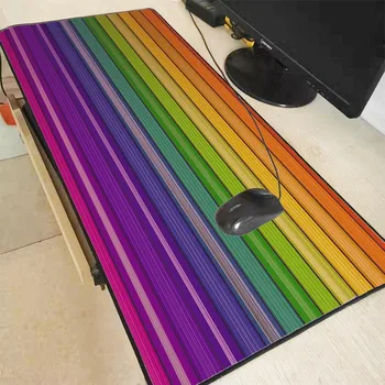

XGZ Colorful Striped Lines Abstract Locking Edge Gaming Mouse Pad Gamer Game Anime pad Mat for Csgo LOL Dota CSGO