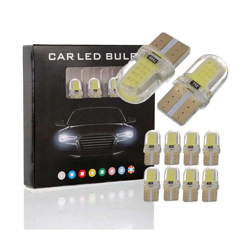 1 шт. силиконовый Кристалл T10 COB LED ширина лампы W5W 168 194 Автомобильная боковая