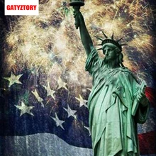 GATYZTORY 3D Алмазная живопись Полная площадь дрель DIY домашний Декор Ремесло Стразы мозаичная картина фото на заказ Статуя Свободы