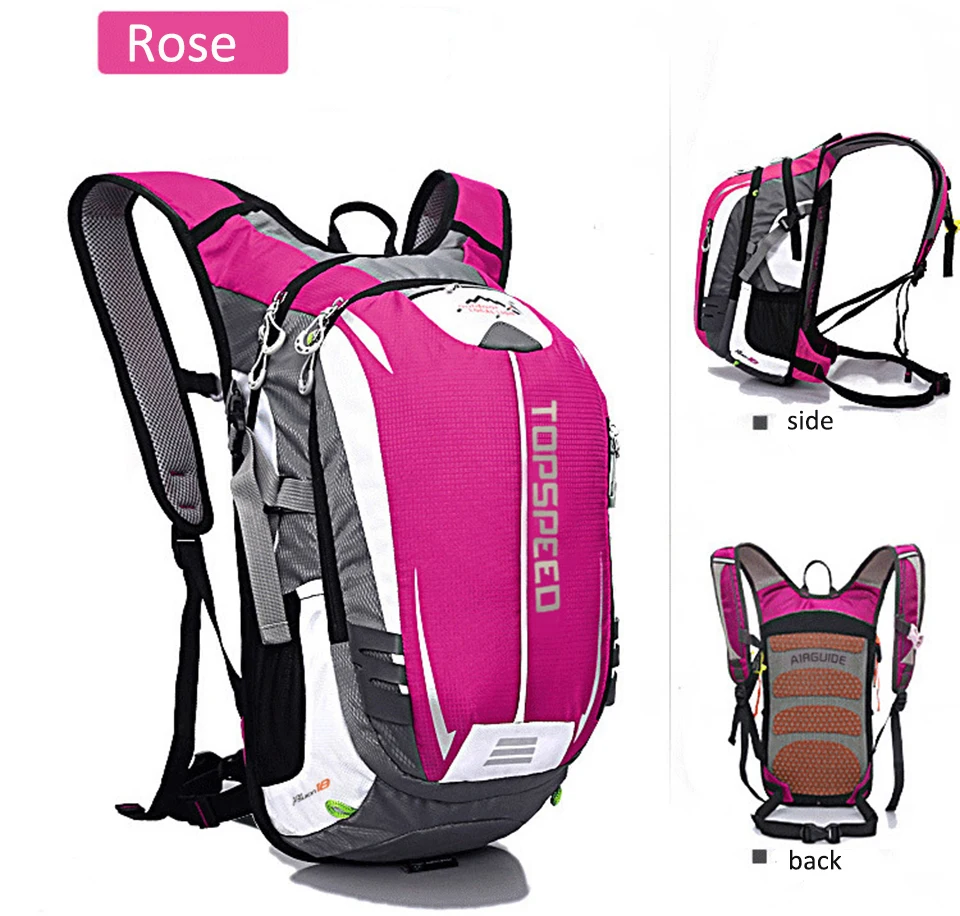 18L велосипедный рюкзак для верховой езды, рюкзак для велоспорта, рюкзак для спорта на открытом воздухе, рюкзак для велосипеда, для мужчин и женщин, для туризма, кемпинга, ультралегкий - Цвет: Rose Red Water Bag