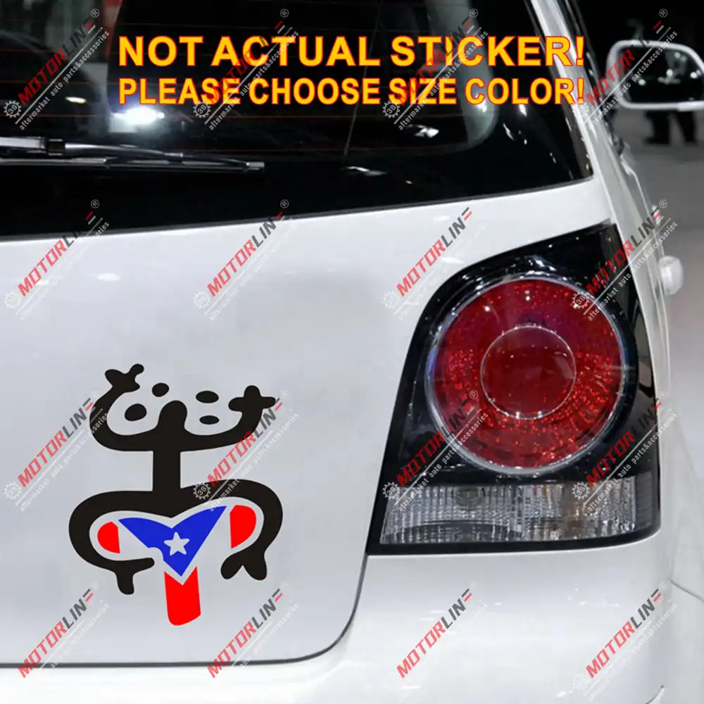 Puerto Rico Flag Coqui Taino Decal Sticker Car Vinyl Pick Size No