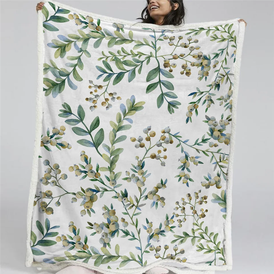 Blesslive одеяло с зеленым листом, с текстурой листьев, шерпа, одеяло для взрослых и детей, тропическая Пальмовая листва, плюшевое одеяло, постельные принадлежности
