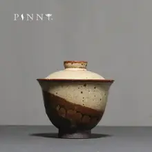 PINNY Ретро грубая гончарная печь Gaiwan в японском стиле кунг-фу чайная чаша Керамика ручной работы пиалы для чая Чайная церемония украшения