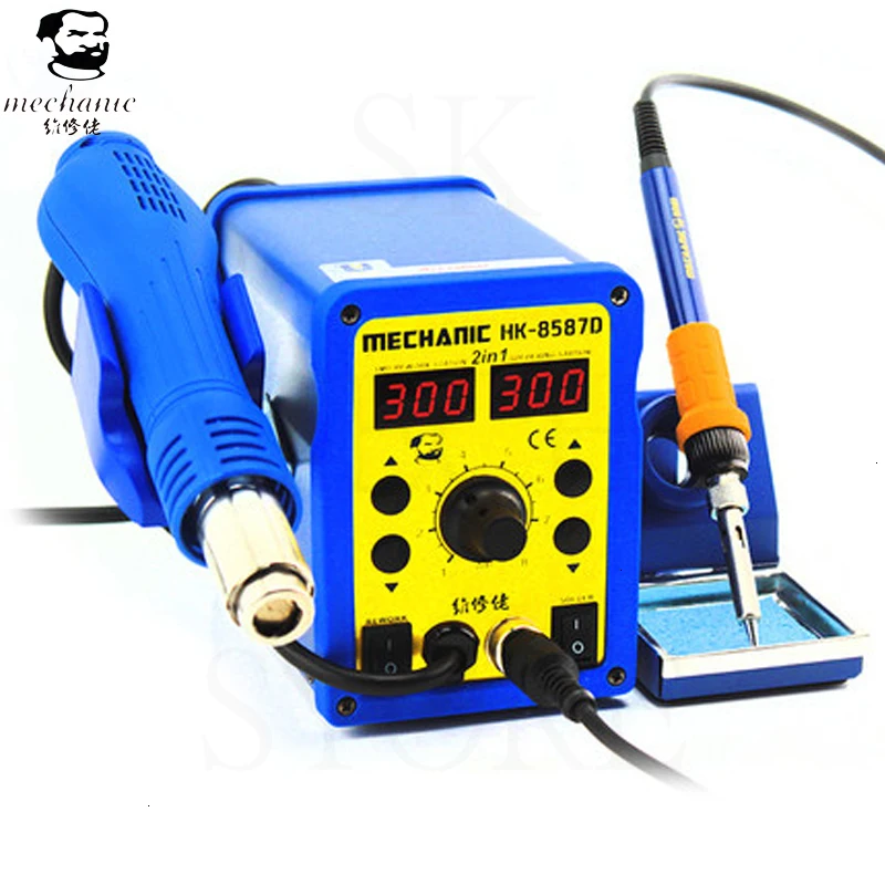 

MECHANIC HK-8587D 220V 700W HK-8587D 2 In 1 Digital Display SMD Soldering Iron Hot Air Rework Heat Gun Solder Station