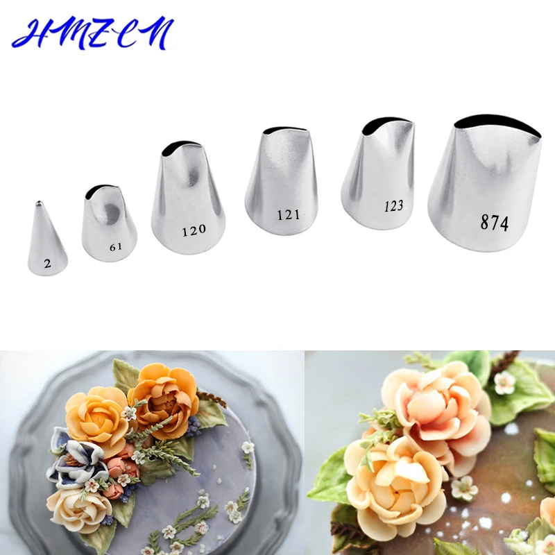 

6PCs Russian Pastry Nozzles Cream Icing Piping Nozzles Cake Decoration Cake Nozzle Tips Confectionery Baking Tools For Cakes