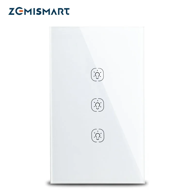 Inteligente de Controle Interruptores de Luz Zemisamrt Tuya Zigbee Switch Nenhum Interruptor Neutro Eua Vida Remoto Alexa Google Casa 110-240v