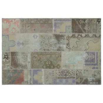 

Handmade Beige Vintage Overdyed Patchwork Area Rug 120x180 Cm-3'11''X5'11''