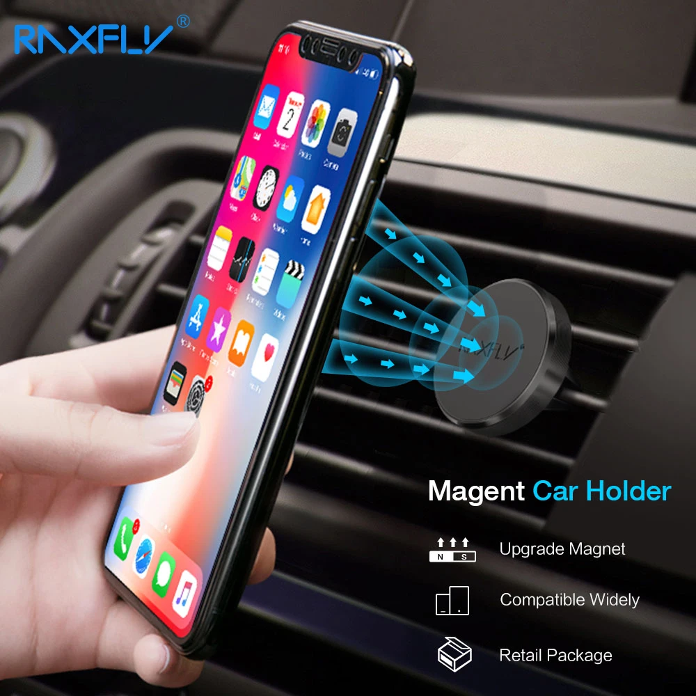 RAXFLY Auto Telefon Halter Magnetische Air Vent Halterung Magnet Smartphone Unterstützung Mobile Au