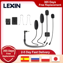 LEXIN-auriculares de intercomunicador LX-B4FM, conjunto con rizador para casco completo/medio, con sonido fuerte y alta calidad, Bluetooth, conector Jack para auriculares