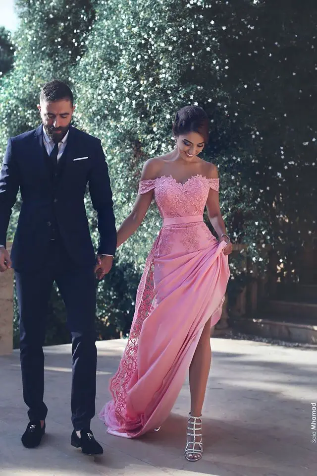 

casamento Sexy Mermaid Prom 2018 Evening Boat Neck Long Party robe de soiree Formal Side Split mother of the bride dress