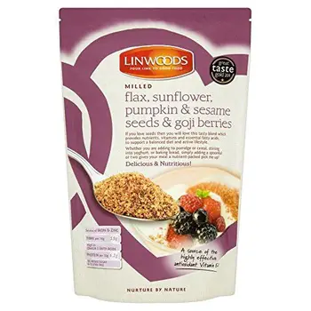 

Linwoods gemahlener Leinsamen, Sonnenblume, Kürbis und Sesam & Goji Beeren (425g) - Packung mit 2