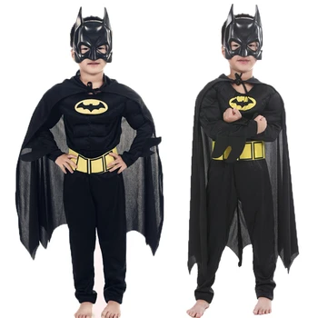 

Children Vampire Muscle batman Costumes & Masks Cape Boy Superhero Cosplay Halloween Masquerade Party Superman Costume