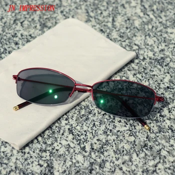 

JN IMPRESSION Titanium Alloy Transition Sun photochromic Reading Glasses Woman Non Spherical Lenses Eyeglasses with diopters