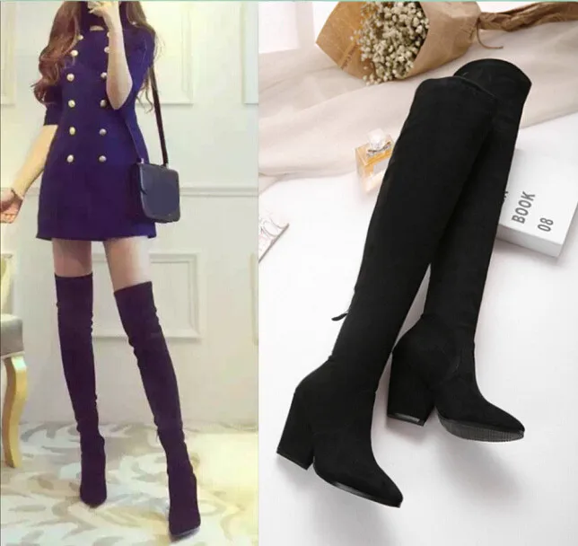 

Autumn Boots Shoes Booties Ladies Sexy Thigh High Heels High Sexy Winter Women Bootee Woman 2019 Luxury Designer Zipper Rubber