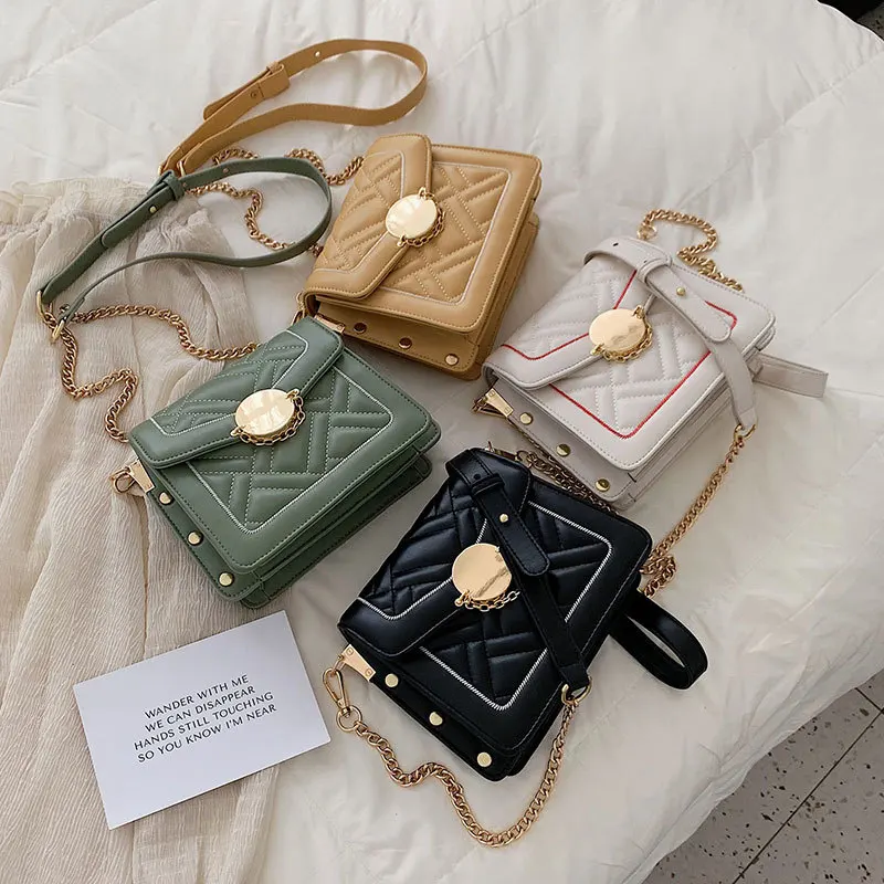 

Rhombus Chain Bag WOMEN'S Bag 2019 New Style Fashion Versatile Spiraea Bag Fashion Summer Hipster Shoulder Bag