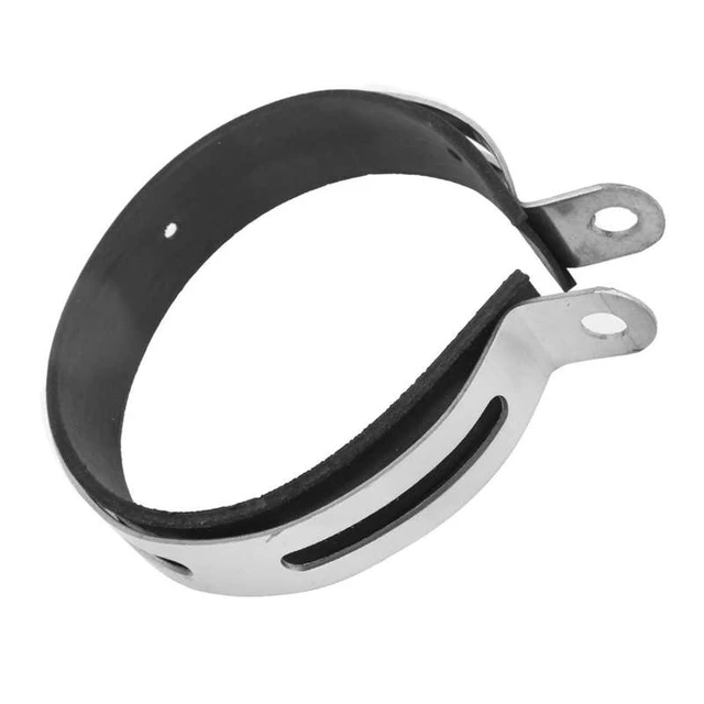 Collier de serrage pour tuyau d'échappement de moto, fixation en