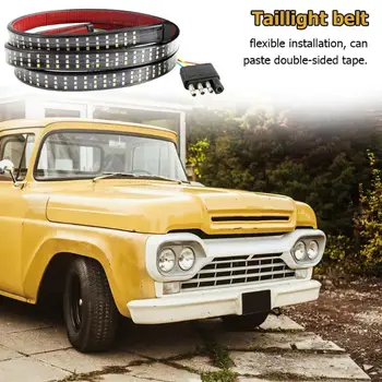 

60 inch Three Row LED Truck Tailgate Light Strip Reverse Brake Turn Signal Lamp Adhesive Double Sided Tape for Pickup 1500x20mm