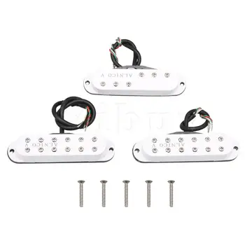 

Yibuy Guitar Neck Middle Bridge Single Coil Pickup Set for Electric Guitar