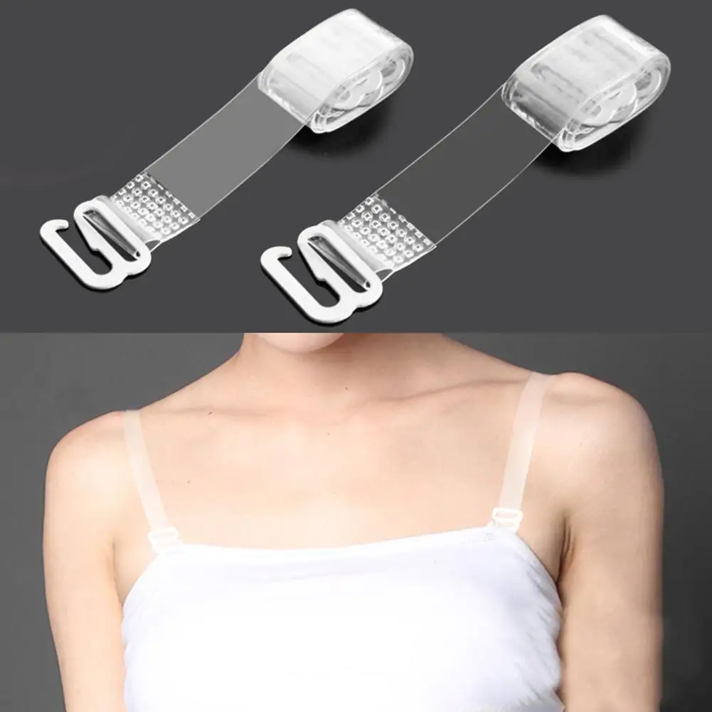 6pairs Silicone Buckle Bra Straps Belt Women's Elastic Transparent