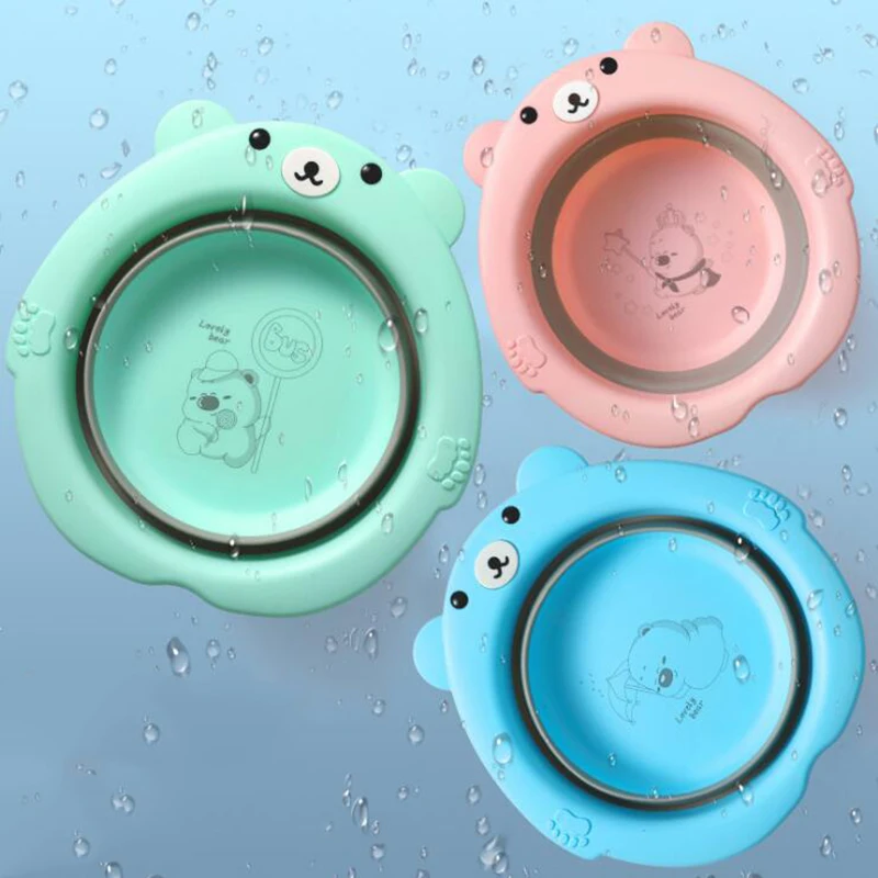 Baby Wash Basin Foldable Plastic Nursing Newborn Portable toddler health travel cartoon Pots wash basin Nursery