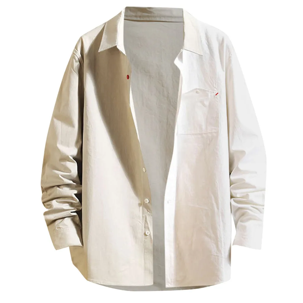 Chemise homme, мужские рубашки, Повседневная тонкая Лоскутная рубашка, весенние Рубашки с длинным рукавом, топы, Мужская Простая рубашка, camisa masculina# Y1