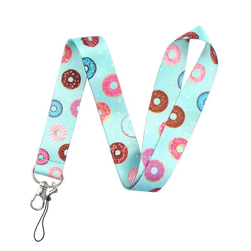 

K751 Donut Cute Keychain Phone Lanyard Neck Strap for Keys ID Card Mobile Phone Lanyards 1pcs