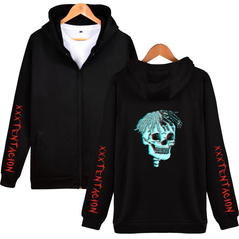 

Hip-Hop Rapper XXXTentacion Print Zipper Hoodie Sweatshirt Spring-Autumn Fashion Loose Hoodie Clothes Plus Size 4XL