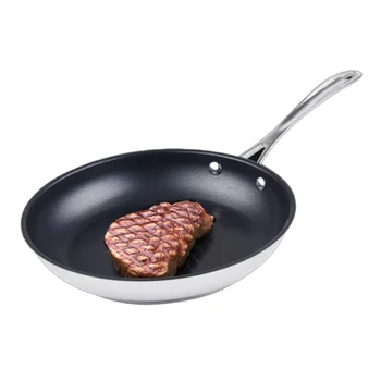 

304 Stainless Steel Pan Anti-Stick Frying pan Western Kitchen Home pan 24 Forging Press Coating Frying Pan