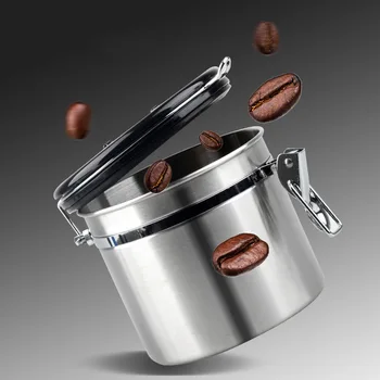 

Metal Coffee Storage Coffee Container Storage Canister Bottle Stainless Steel Coffee Storage Jar Nut Sugar Tea Container