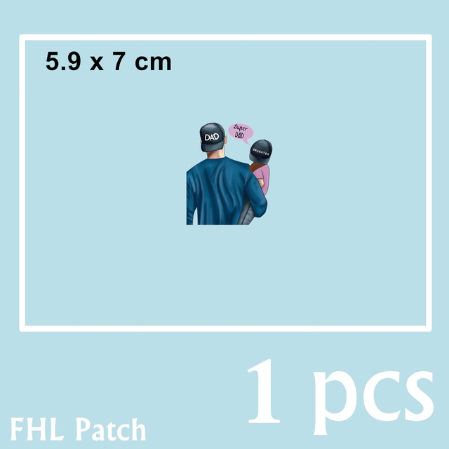 Dad Baby Patch For Clothes Thermal Sticker Iron On Patches Print-on T-shirt Fashion Boys Girls Heat Transfer S2-D83