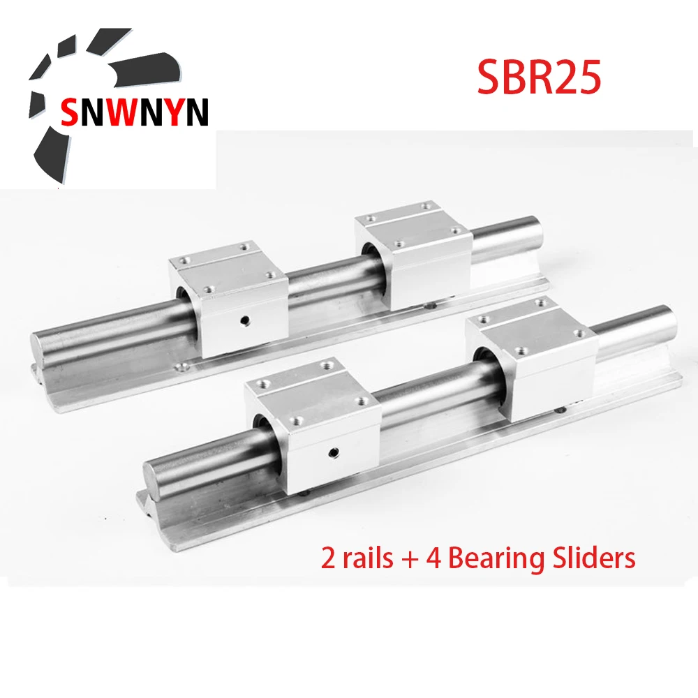 25 мм линейная направляющая 2 шт. SBR25 300 400 500 600 800 1000 1200 1500 + 4 SBR25UU линейные подшипники