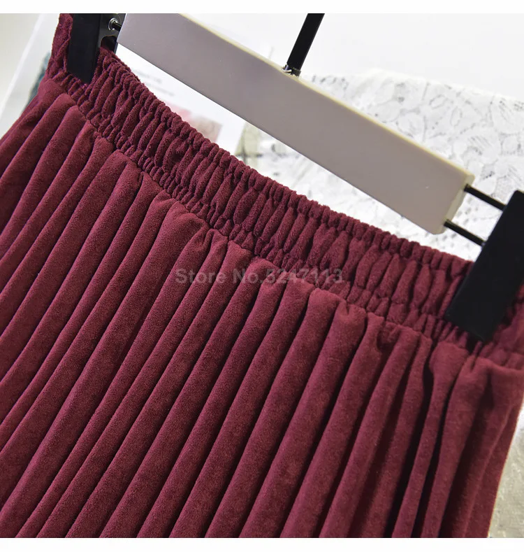 Двухслойная осенне-зимняя женская замшевая юбка длинные плиссированные юбки женские s Saias миди Faldas винтажные женские миди юбки