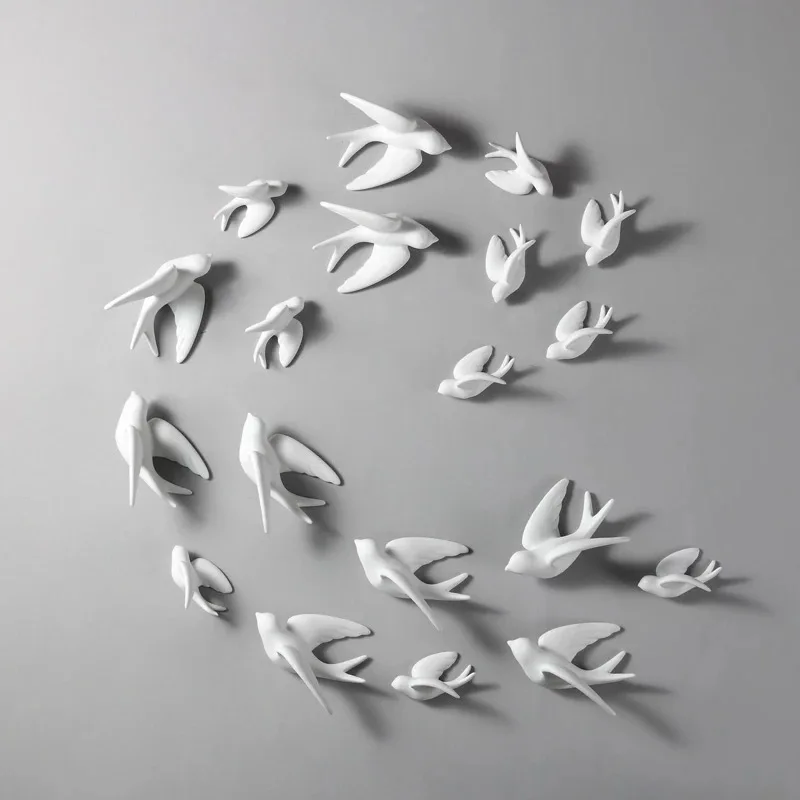 1 шт. 3D керамические фрески с птицами настенная наклейка подвесные европейские