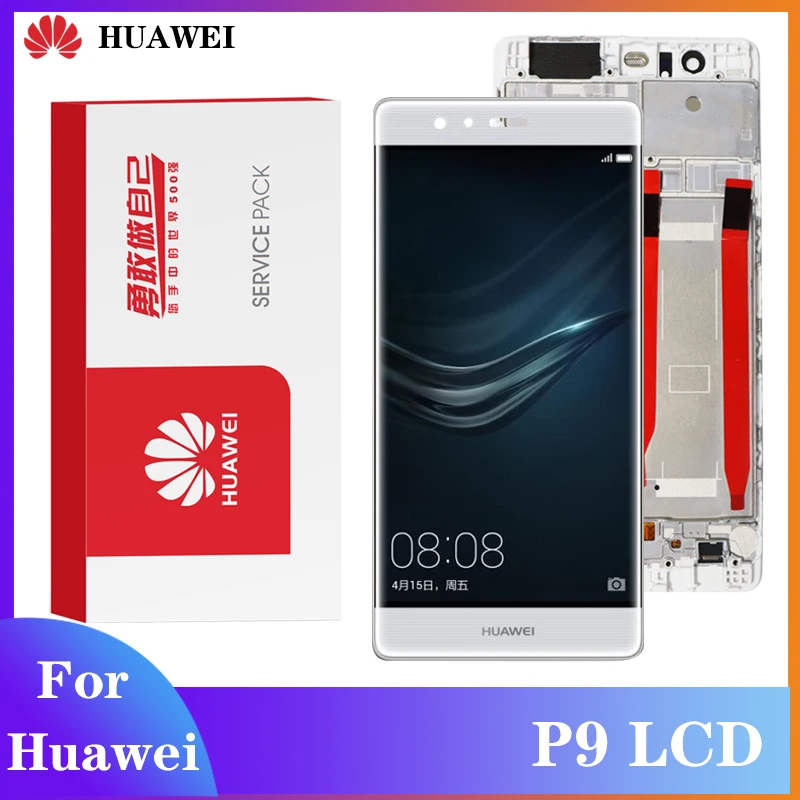 Original 5.2'' Display with Frame Replacement for Huawei P9 LCD Touch Screen Digitizer EVA-L09 L19 L29 | Мобильные телефоны