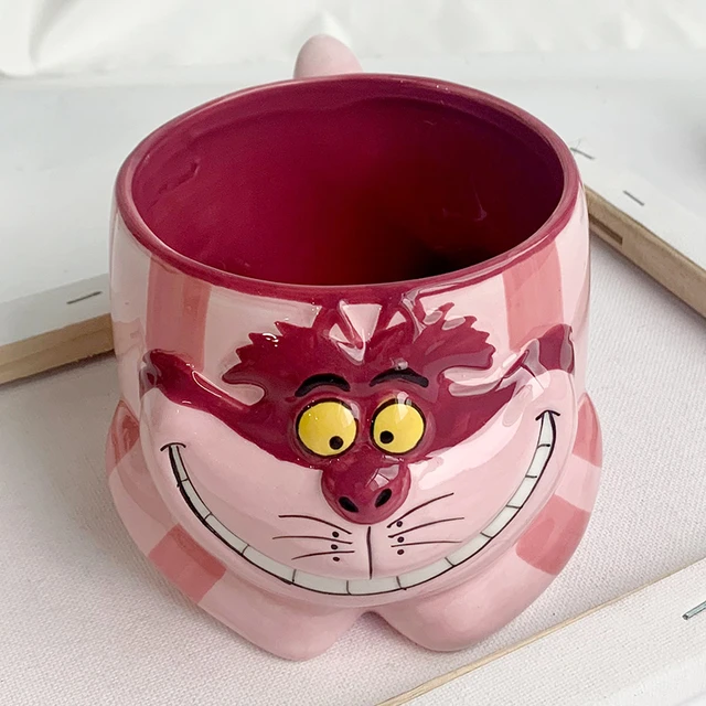 Disney Alice in Wonderland Cheshire Cat Action Figure Toys Cute Disney Mad  Hatter Mug Cup Cheshire