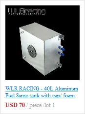 WLR RACING-40L алюминиевый топливный бак с крышкой топливного элемента 40L с сенсором пены внутри WLR-TK40