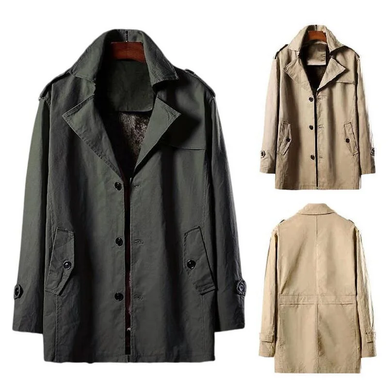 

Special Offer Men Trench Fashion Casual Cotton Jacket Man Fleece Windbreaker Men Winter Clothing