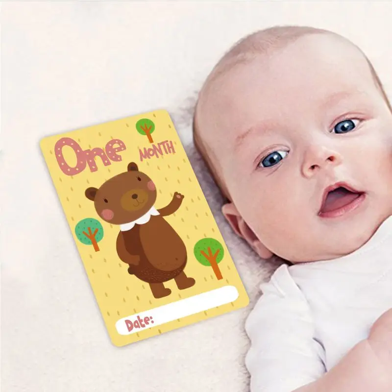 

12 Sheet Milestone Photo Sharing Cards Gift Baby Age Cards Newborn Photo Props 090B